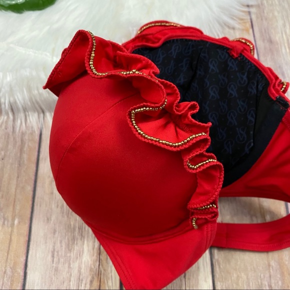 Victoria’s Secret Red Ruffled Strapless Bikini Top - Picture 6 of 8